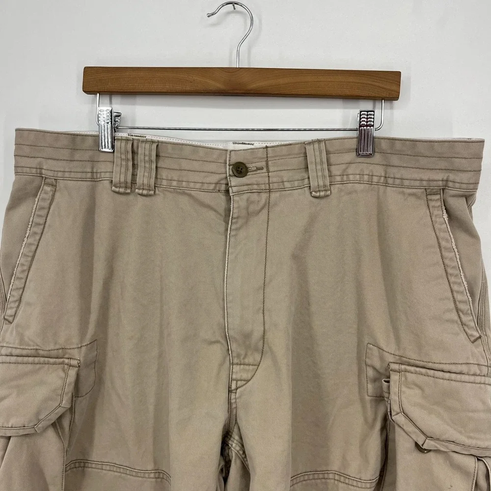 Polo Ralph Lauren Cargo Shorts Men's Size 40 Beige 100% Cotton‎ Pockets Vtg Y2K